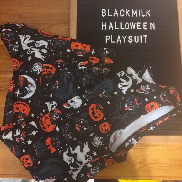 Blackmilk Trick or Treat Halloween Playsuit small - Picture 7 of 7